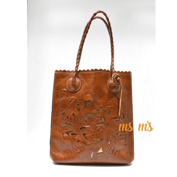 NWT Patricia Nash Brown Floral Tooled leather Tote